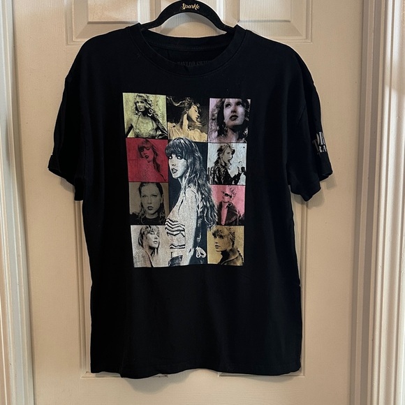 eras Tops - Taylor swift eras tour black medium tee shirt